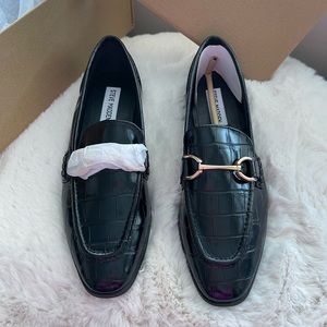 Steve Madden Carrine Black Crocodile size 7.5 NWT